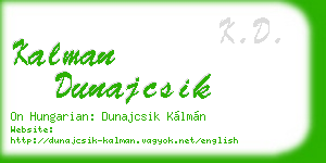 kalman dunajcsik business card