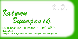 kalman dunajcsik business card